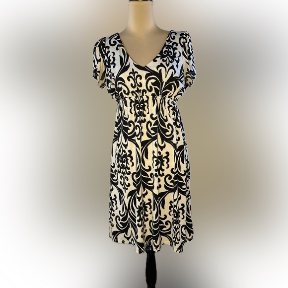 r rouge Dresses & Skirts - R Rouge Black and Cream V neck Dress